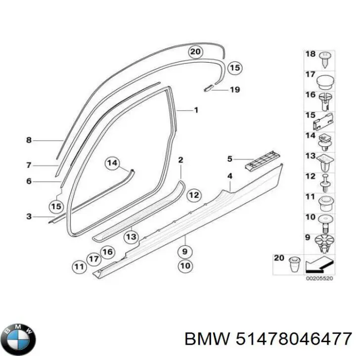 BMW 51478046477 ціна, від 164.14 USD
