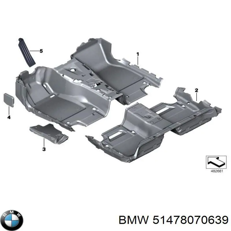 51478070639 BMW Покриття підлогове салону, переднє