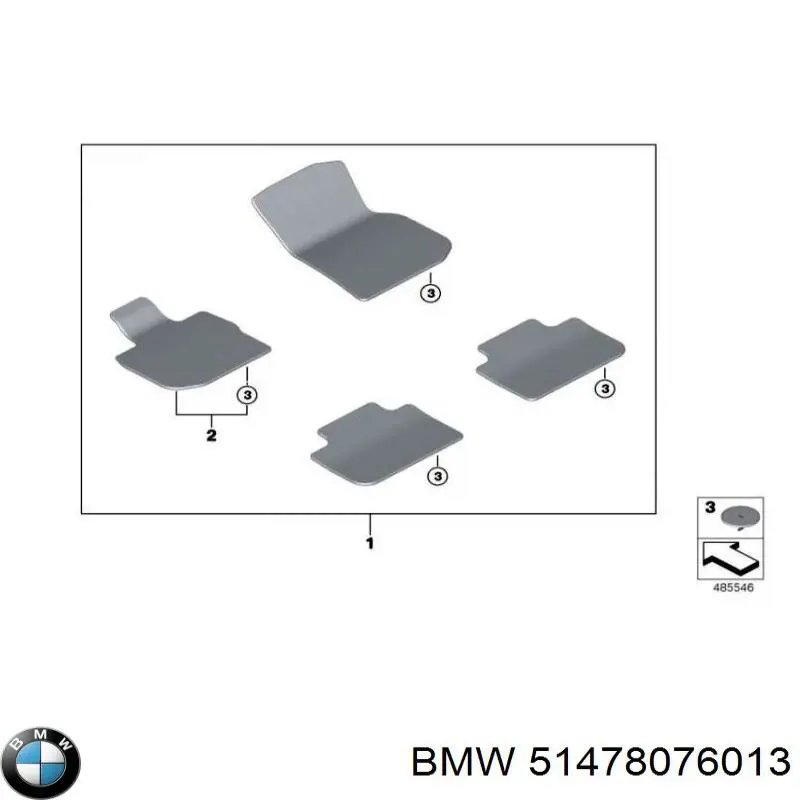Комплект килимків BMW 51478076013 ціна, від 216.74 USD