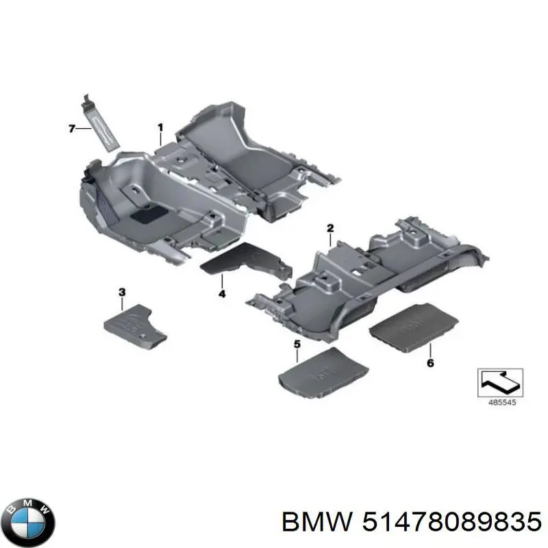 51478089835 BMW Покриття підлогове салону, переднє