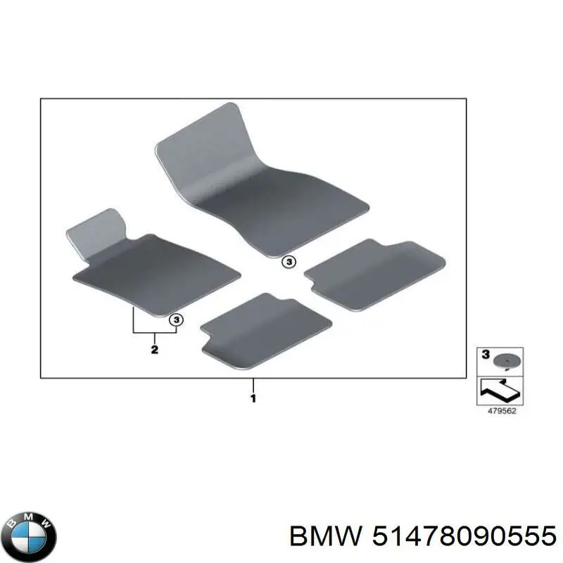 Комплект килимків BMW 51478090555 ціна, від 30.41 USD