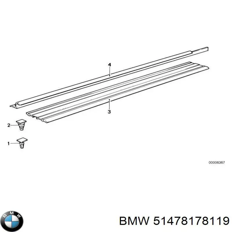 Купити 51478178119 BMW Накладка зовнішня (молдинг) порога, передня ліва