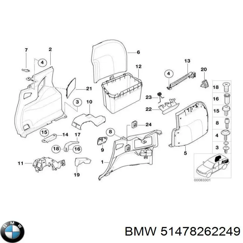 51478262249 BMW Підкрилок заднього крила, лівий