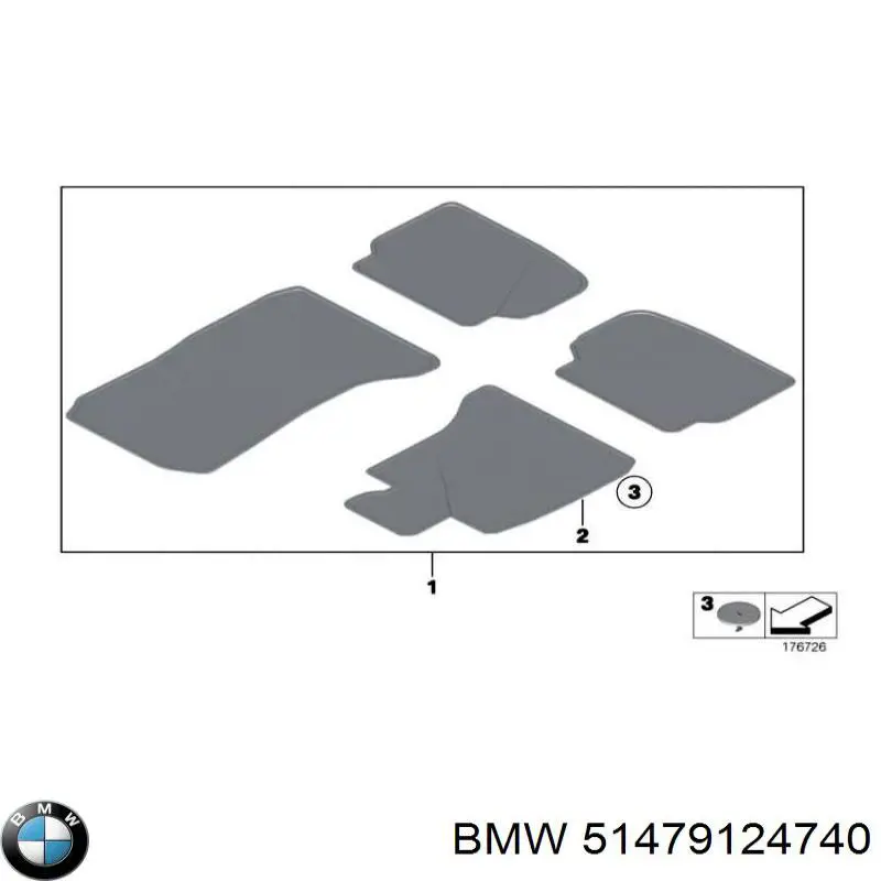 Комплект килимків BMW 51479124740 ціна, від 260.62 USD