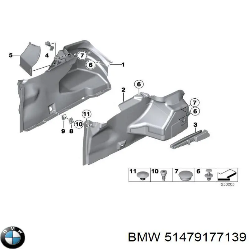 51479163193 BMW Облицювання багажного відсіку, ліва