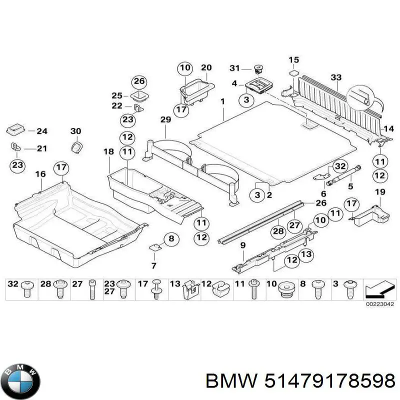 Петля лючка заливної горловини паливного бака BMW 51479178598 ціна, від 90.00 USD