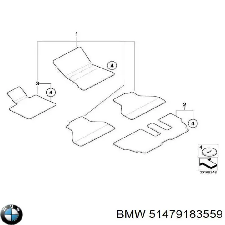 Комплект килимків BMW 51479183559 ціна, від 190.57 USD