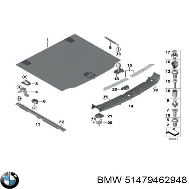 Купити 51479462948 BMW Облицювання багажного відсіку нижнє