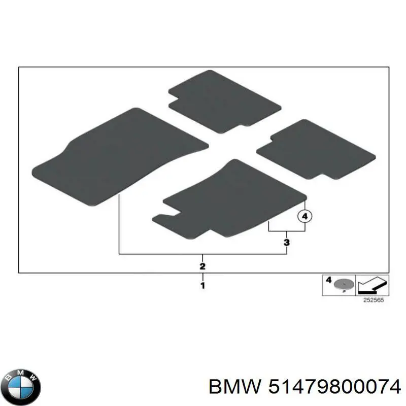 Комплект килимків BMW 51479810417 ціна, від 135.31 USD