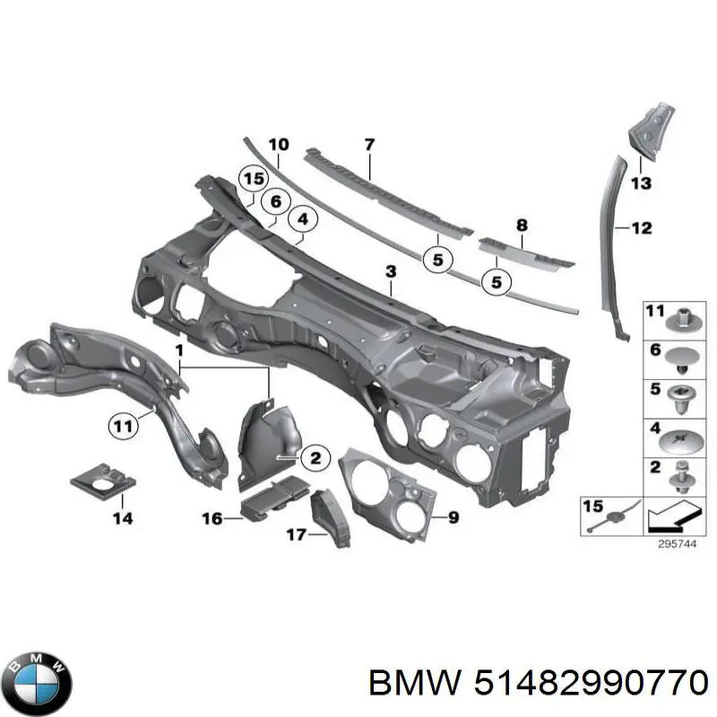 Шумоізоляція моторного щита BMW 51482990770 ціна, від 126.67 USD