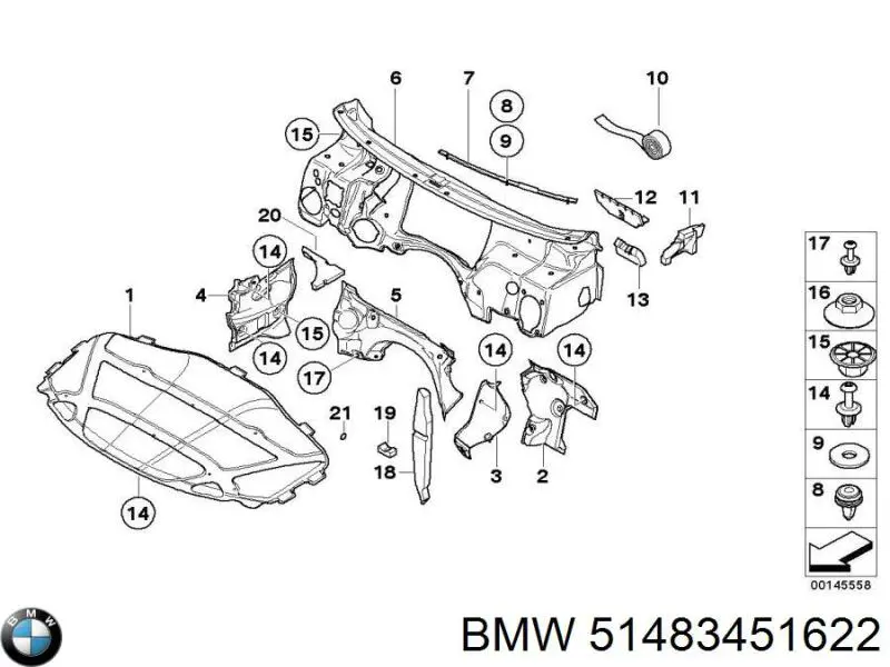 Обшивка капота BMW 51483400049 ціна, від 63.34 USD