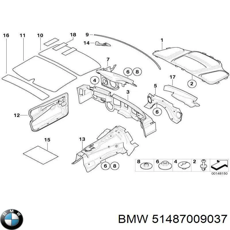 Купити 51487009037 BMW Шумоізоляція моторного щита