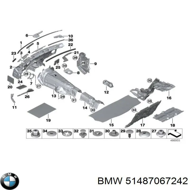 51487067242 BMW Шумоізоляція моторного щита