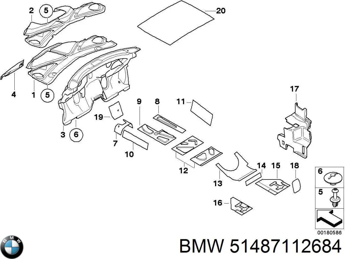 Обшивка капота BMW 51487112684 ціна, від 28.12 USD