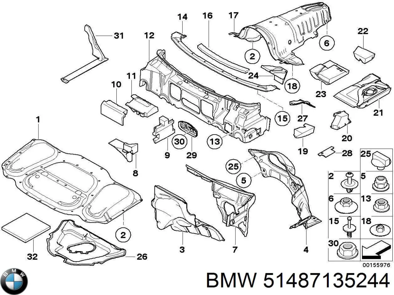 Шумоізоляція капота 51487135244 BMW