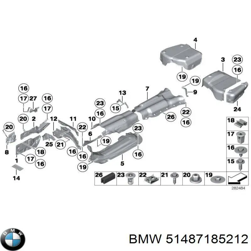 51487185212 BMW Захист (тепловий екран) вихлопної системи
