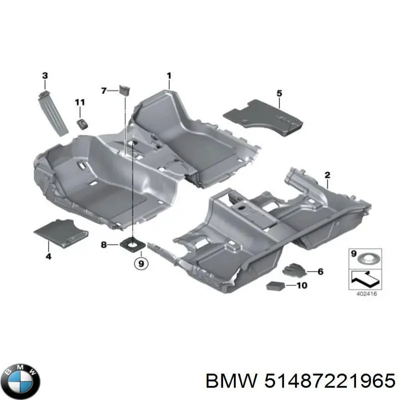 Шумоізоляція моторного щита BMW 51487221965 ціна, від 20.56 USD