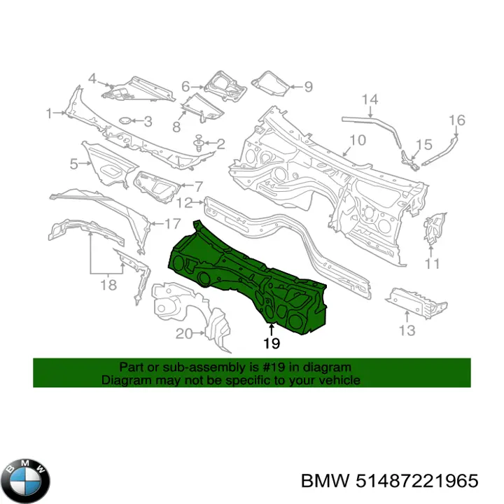 Купити 51487221965 BMW Шумоізоляція моторного щита