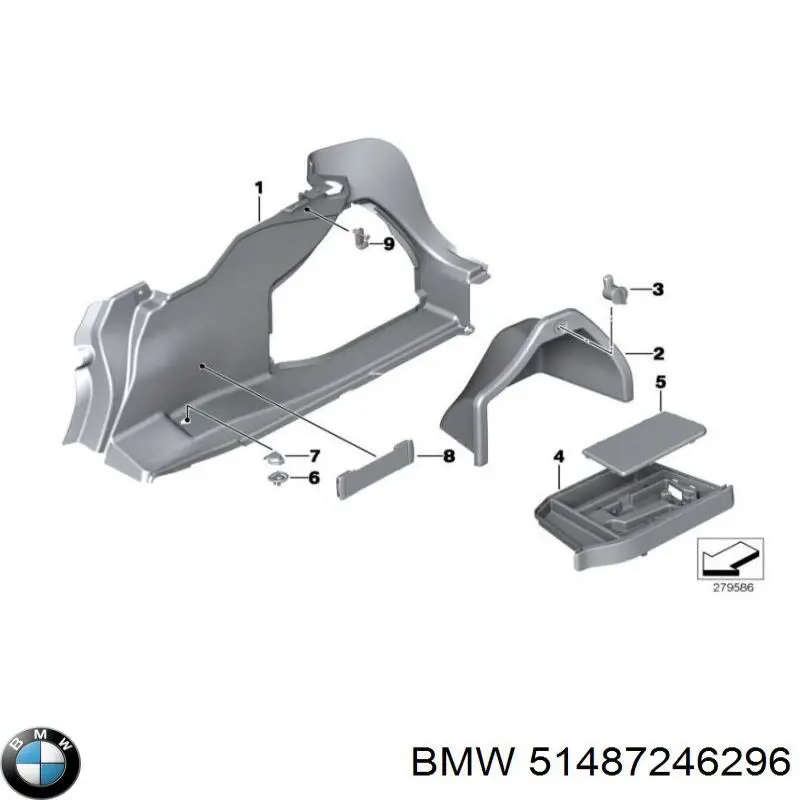 51487246296 BMW Облицювання багажного відсіку, праве