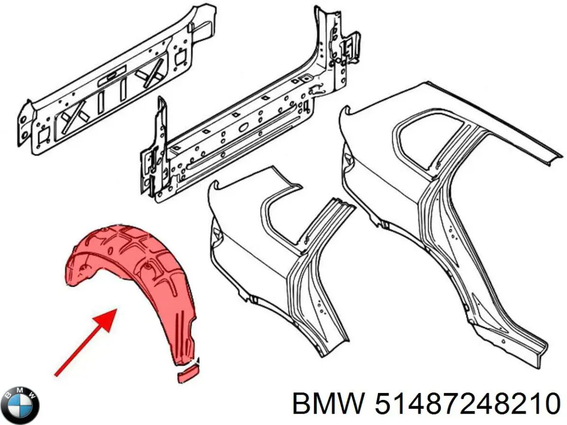 Підкрилок заднього крила, правий 51487158378 BMW