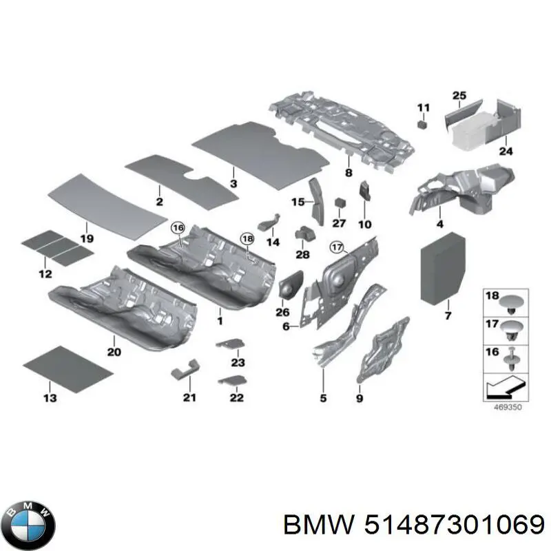 Ущільнювач крила 51487301069 BMW