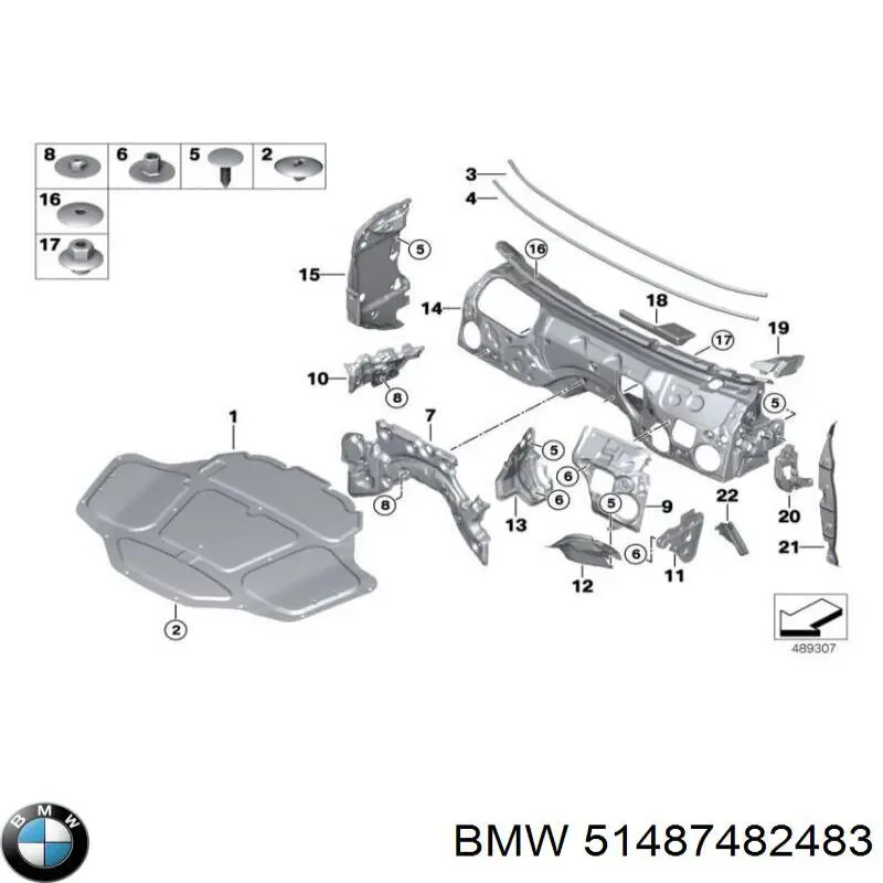 51487482483 BMW Шумоізоляція моторного щита