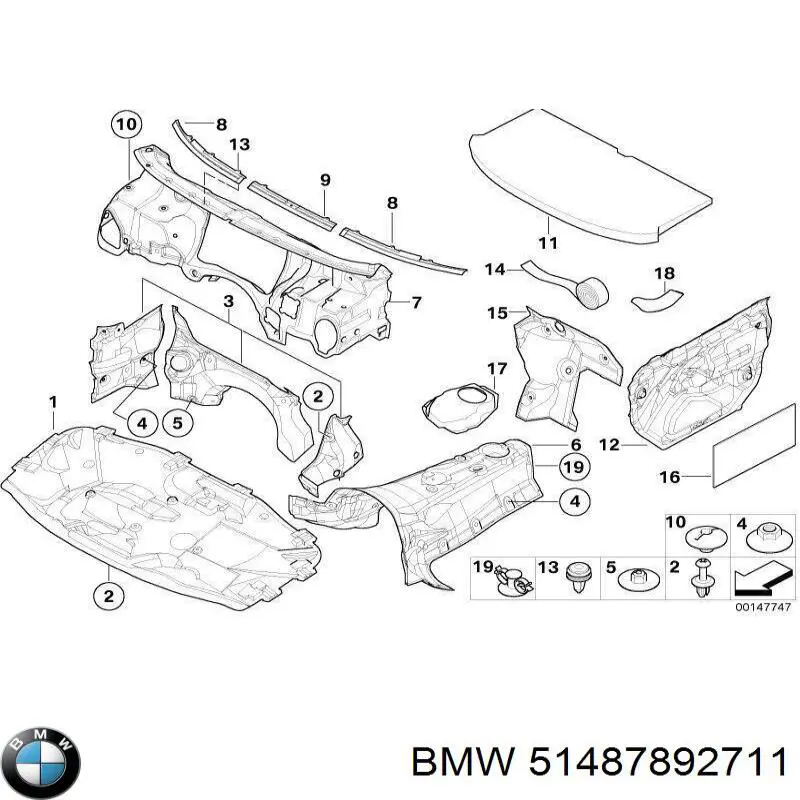 51487892711 BMW Утеплювач капота