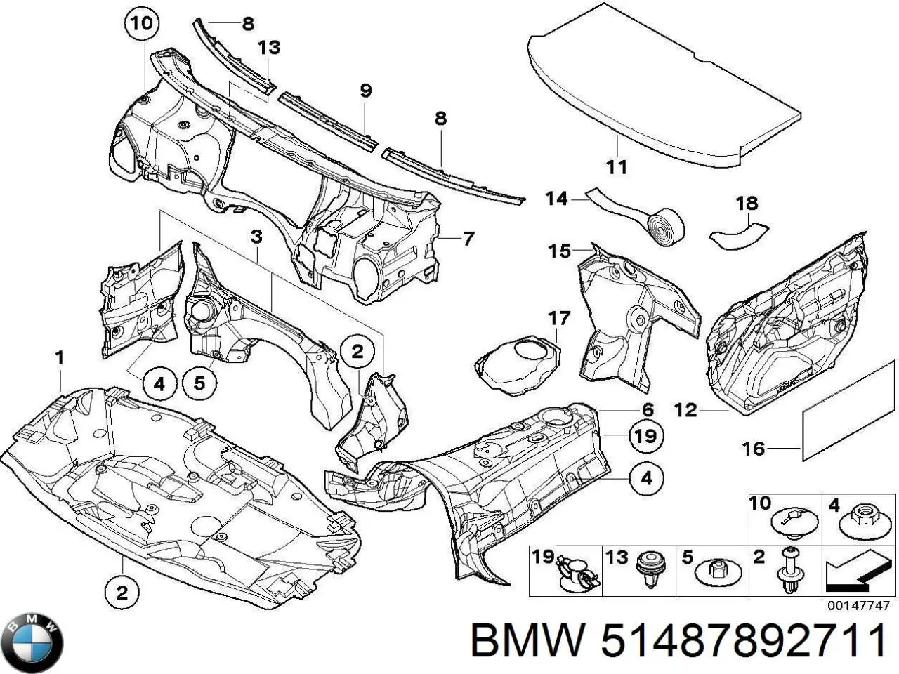 Купити 51487892711 BMW Ізоляція моторного відсіку