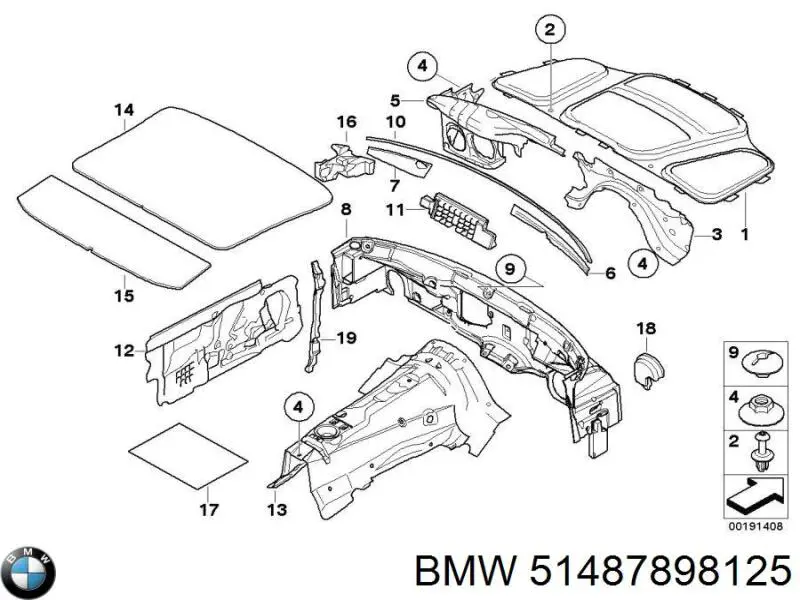 Обшивка капота BMW 51487898125 ціна, від 261.32 USD