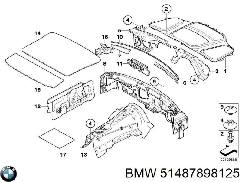 51487898125 BMW Утеплювач капота