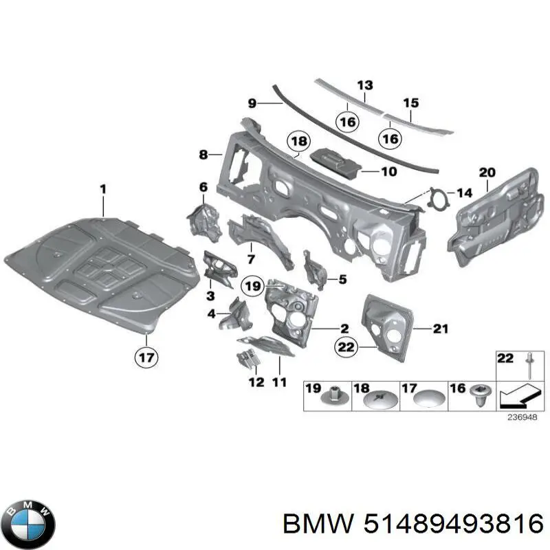 Шумоізоляція моторного щита 51487122478 BMW