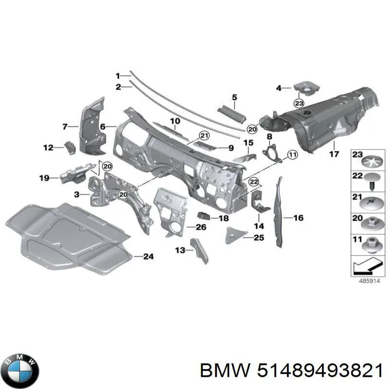 Шумоізоляція моторного щита BMW 51489493821 ціна, від 66.67 USD