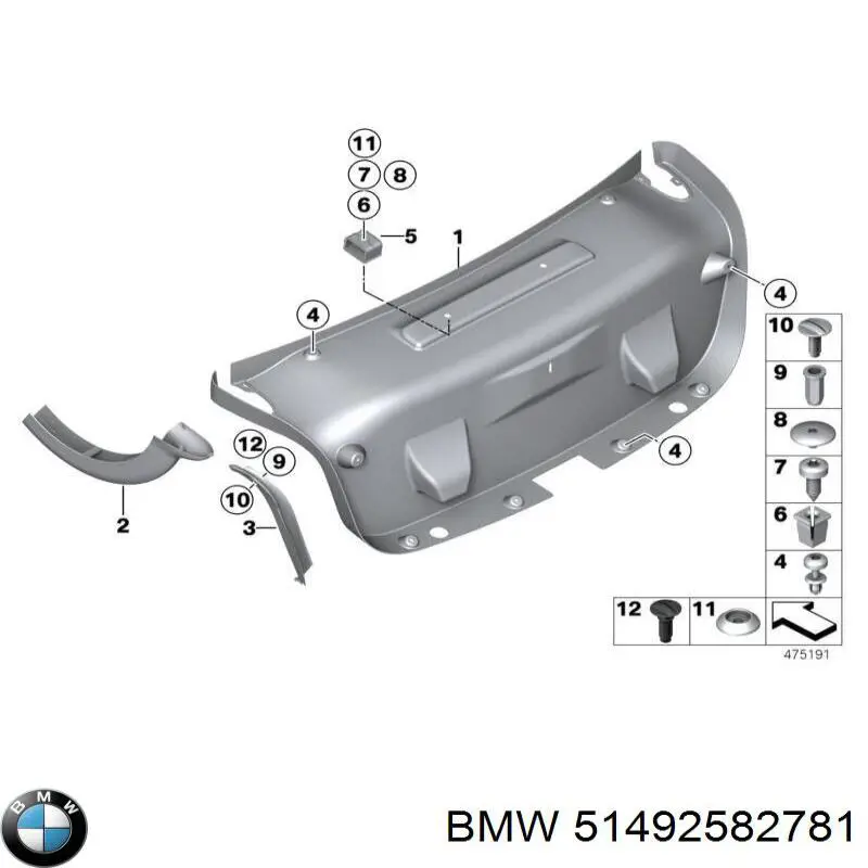 Купити 51497410819 BMW Накладка ринви задня ліва