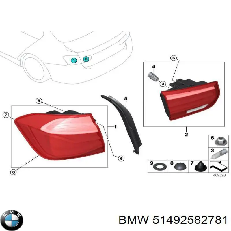 51497410819 BMW Накладка ринви задня ліва