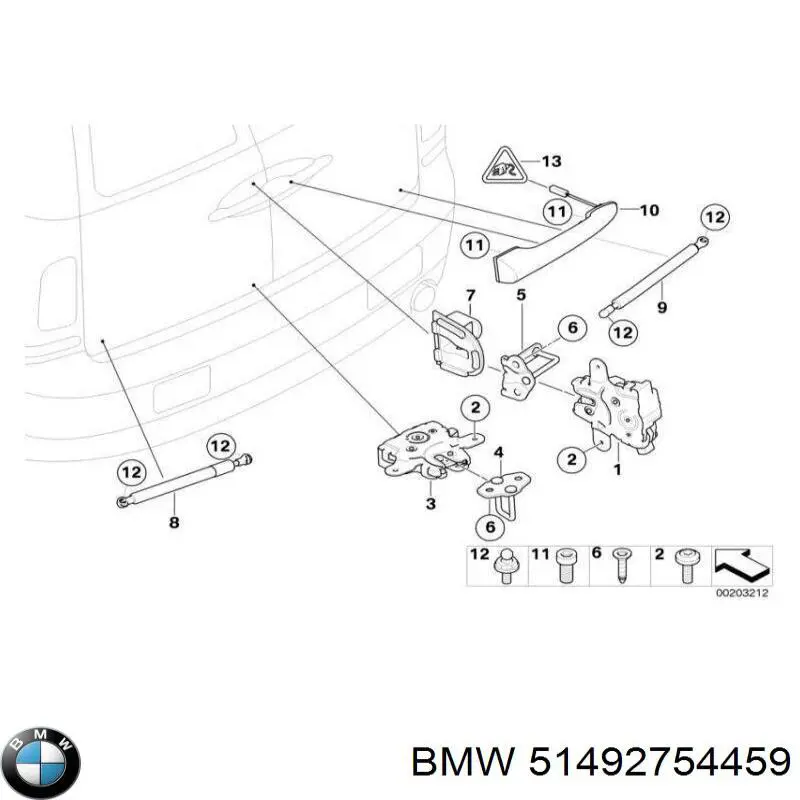 Замок дверей багажника BMW 51492754459 ціна, від 69.11 USD