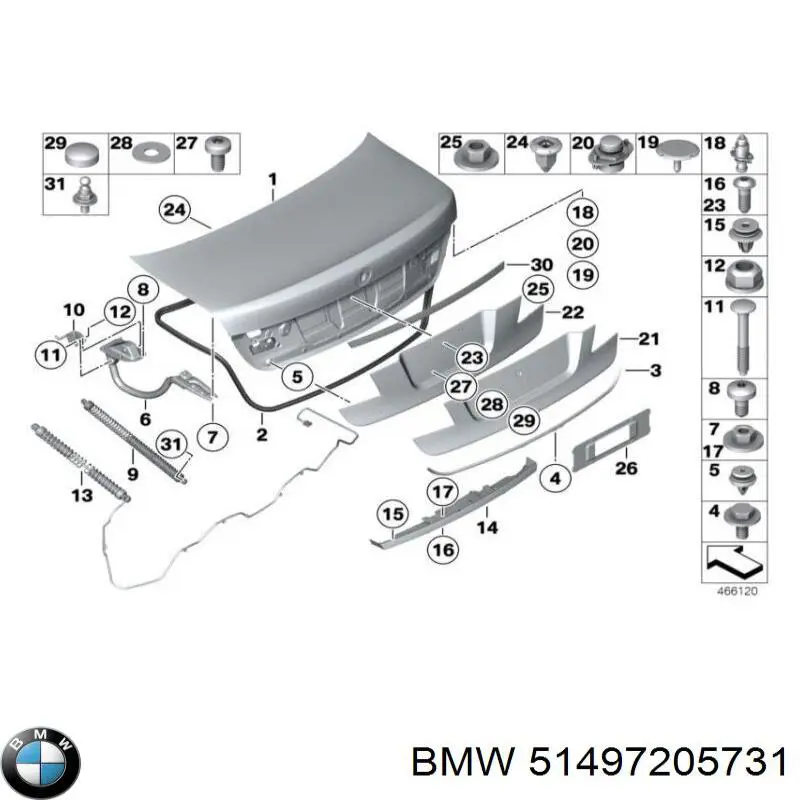 51497205731 BMW Накладка на кришку багажника