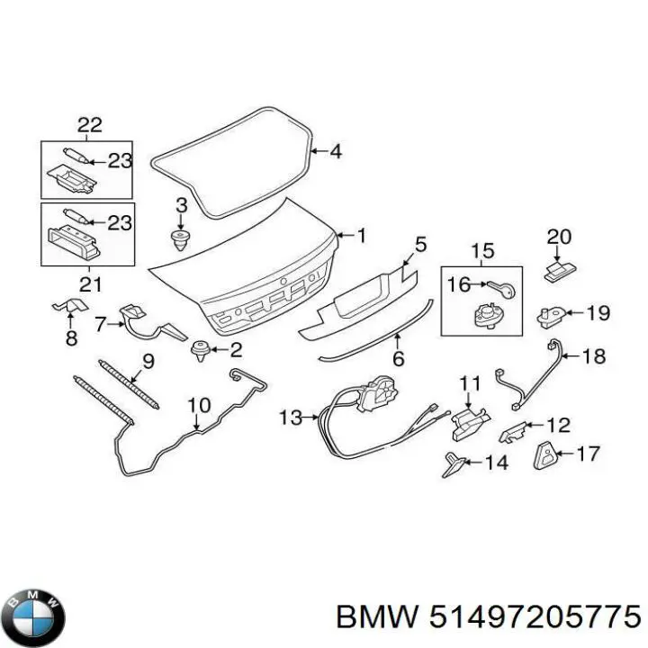51497205775 BMW Накладка на кришку багажника