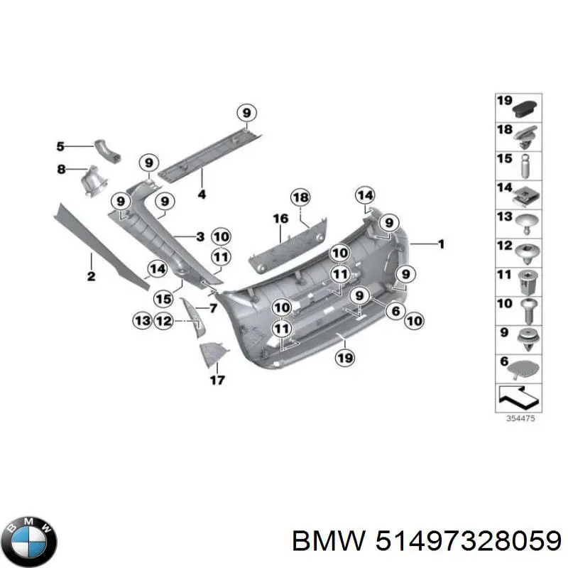 Обшивка кришки багажника BMW 51497328059 ціна, від 33.75 USD