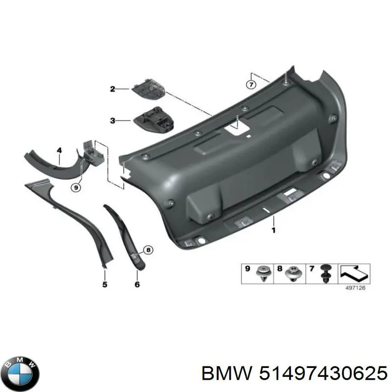 Купити 51497430625 BMW Обшивка кришки багажника