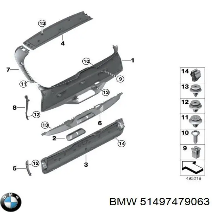 51497479063 BMW Пластик п'ятих дверей