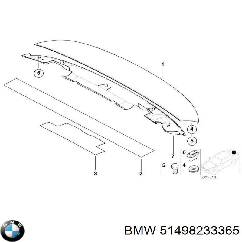 Купити 51498233365 BMW Молдинг заднього скла
