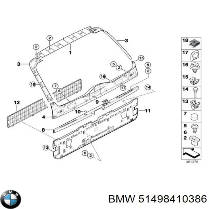 Купити 51498410386 BMW Обшивка кришки багажника