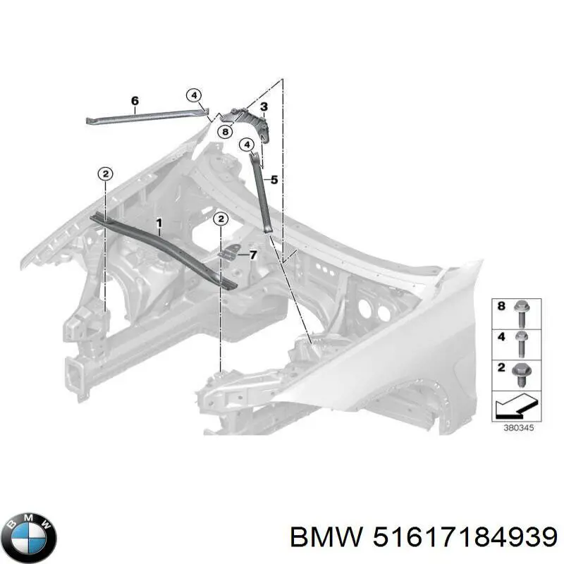 51617184939 BMW розпірка передніх стійок підвіски, ліва
