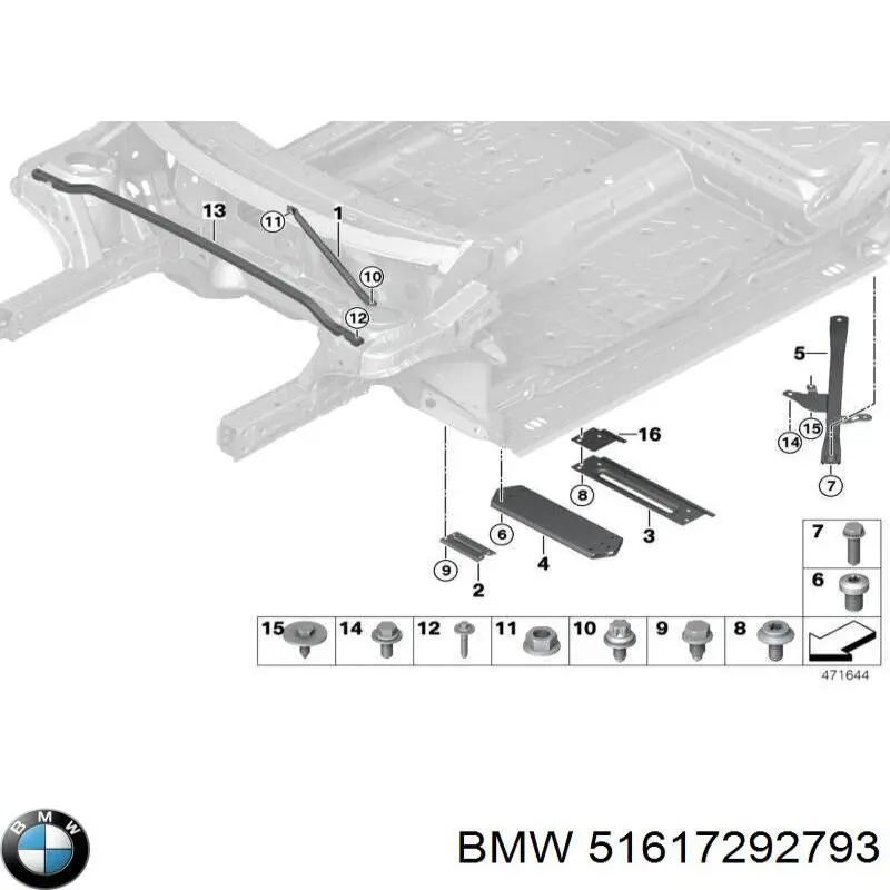 Важіль передньої підвіски нижній, правий 51617292793 BMW