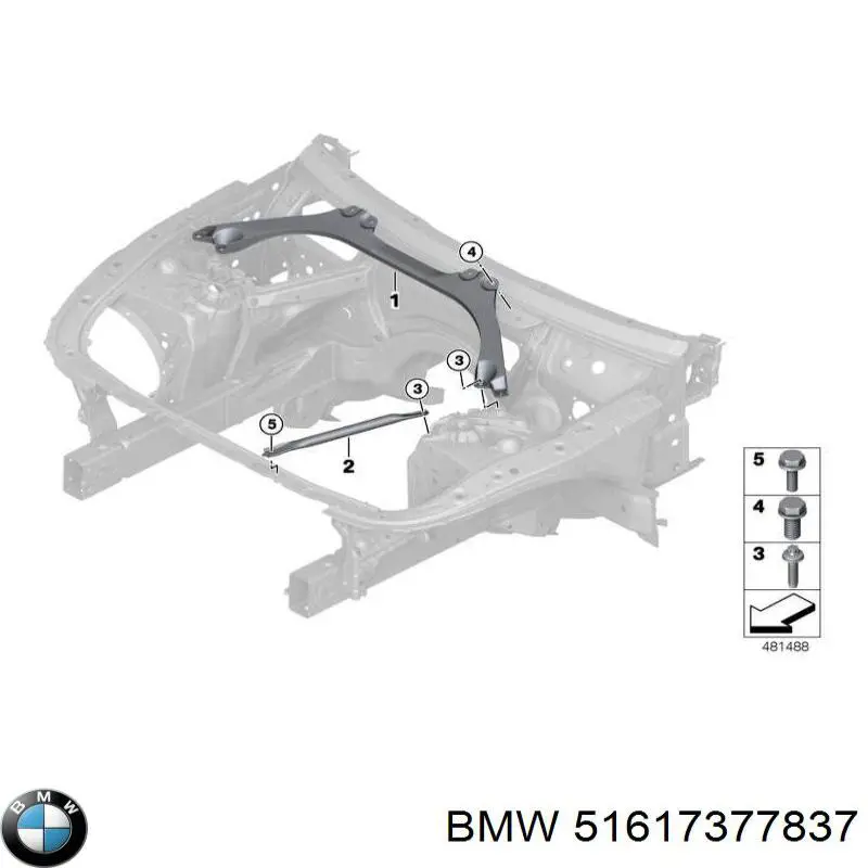 Важіль передньої підвіски нижній, лівий 51617377837 BMW