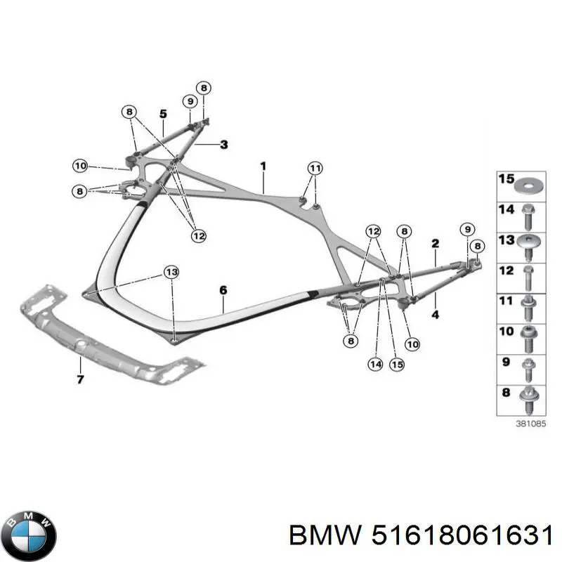 BMW 51618061631 ціна, від 1552.34 USD