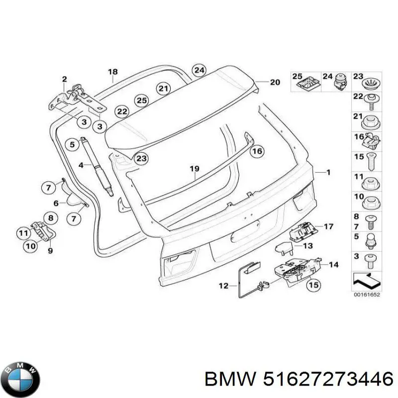 Спойлер 3/5-й, задніх дверей 7157689 BMW