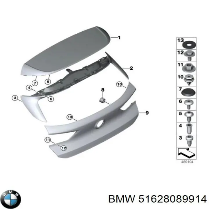 Спойлер задніх дверей BMW 51628089914 ціна, від 180.54 USD