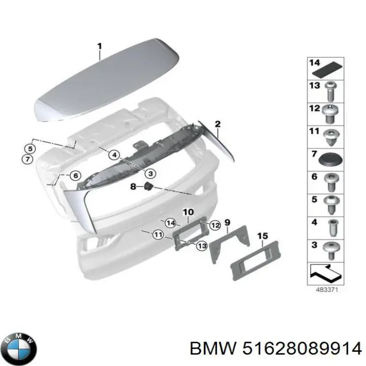 51628089914 BMW Спойлер кришки багажника