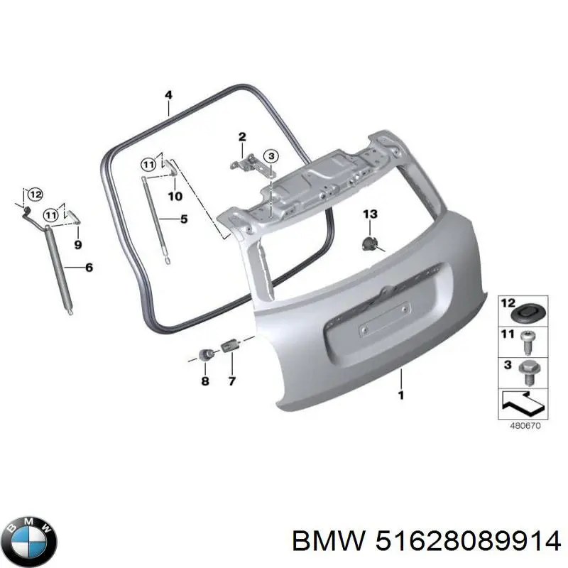 Купити 51628089914 BMW Спойлер на багажник
